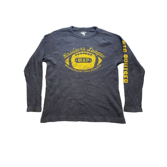 Bruisers League Football‎ Youth Extra Large Black Waffle Knit Thermal MVP Boys - Picture 1 of 8